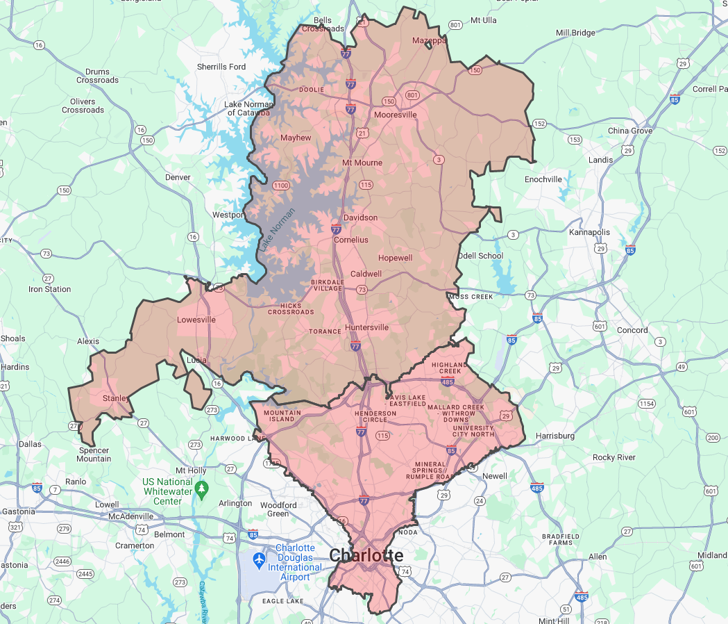 North Charlotte, Nc Map Screen Shot